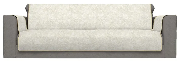 Copridivano con Copri Braccioli in Poliestere e Cotone Panna Varie Misure