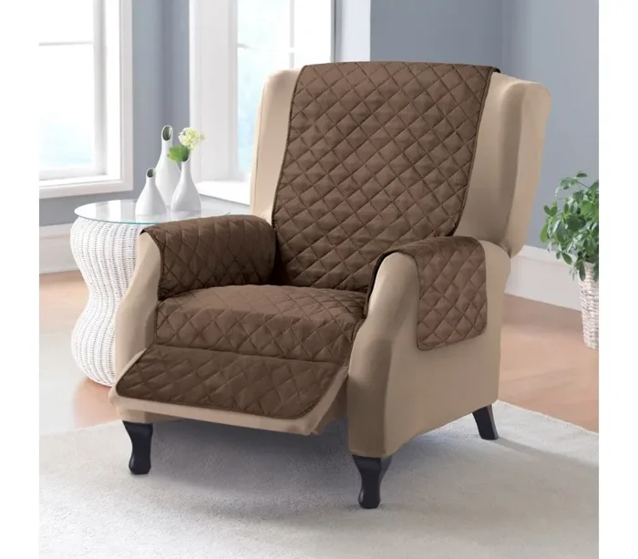 Copridivano double face 1 posto 70×170 cm in Tessuto Trapuntato Marrone Sconti - immagine 3