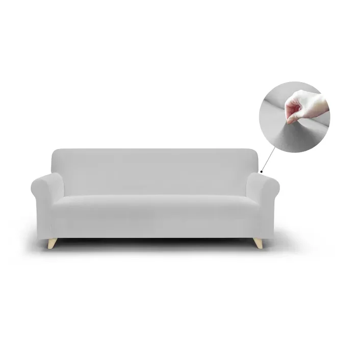 Copridivano Elasticizzato in Poliestere Dahlia Grigio Chiaro Varie Misure