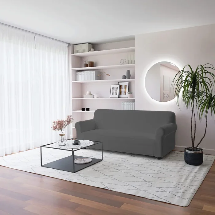 Copridivano Elasticizzato in Poliestere Dahlia Grigio Scuro Varie Misure - immagine 2