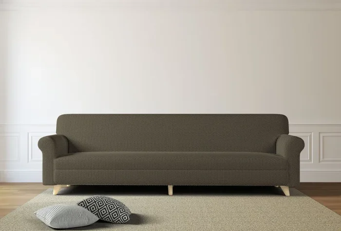 Copridivano Elasticizzato in Poliestere e Cotone Fashionable Tortora - immagine 2