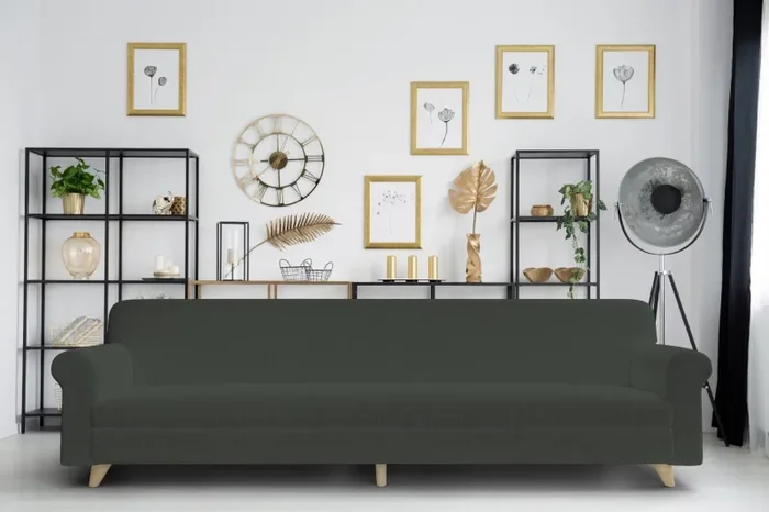 Copridivano Elasticizzato in Poliestere Grigio Scuro Varie Misure - immagine 2