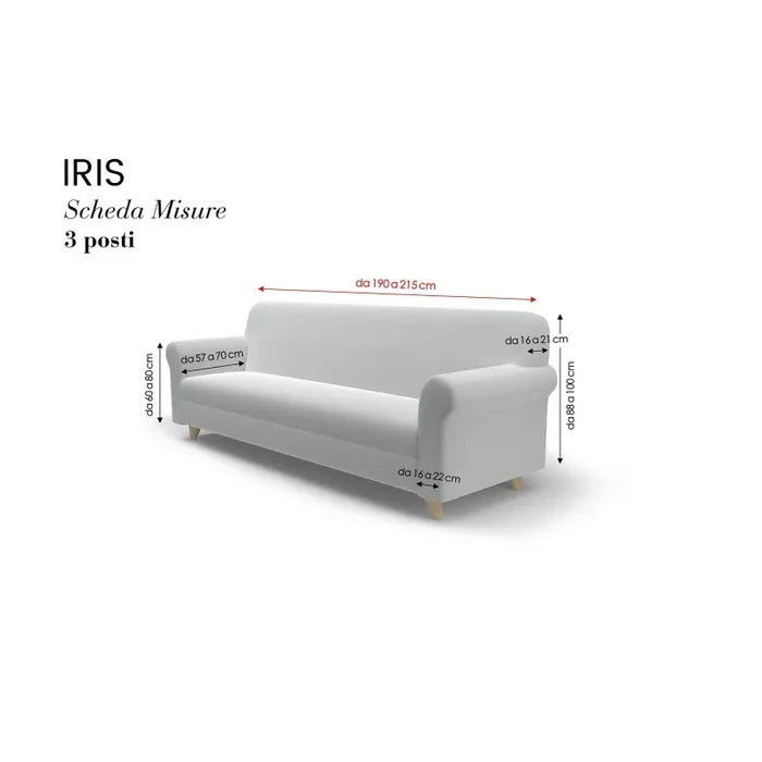 Copridivano Elasticizzato in Poliestere Iris Tortora Varie Misure - immagine 3