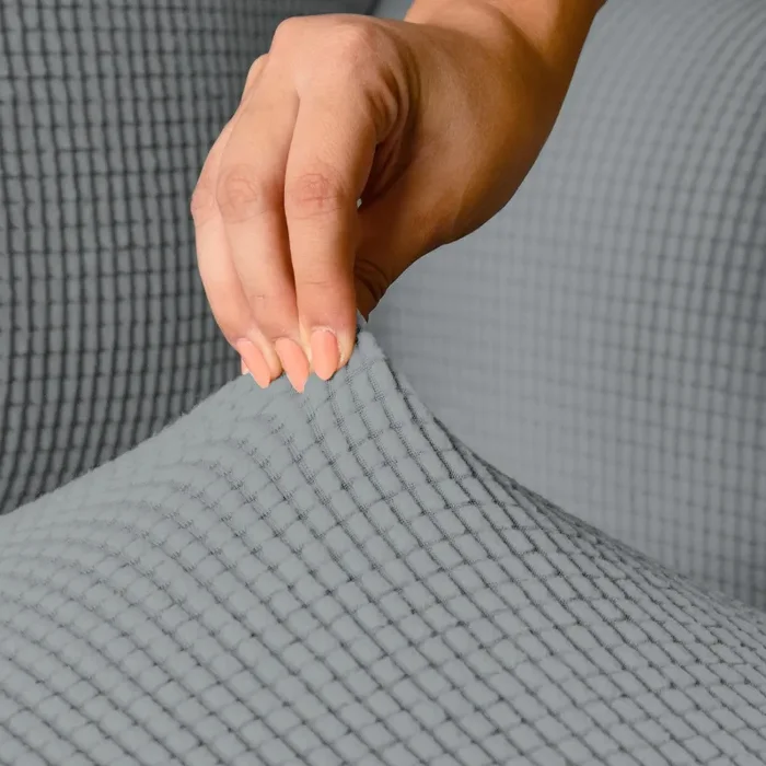 Copridivano Elasticizzato in Poliestere Leslie Grigio Chiaro Varie Misure Moda - immagine 3