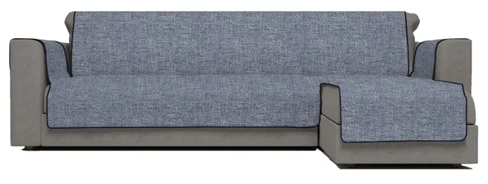 Copridivano in Poliestere con Penisola Destra Blu Scuro Varie Misure