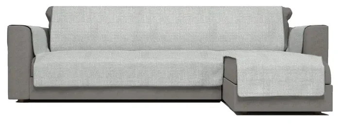 Copridivano in Poliestere con Penisola Destra Grigio Varie Misure