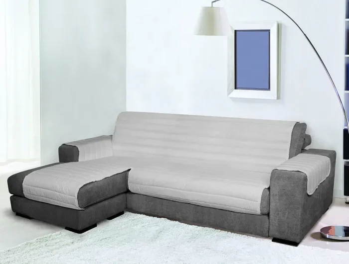 Copridivano Trapuntato con Penisola Sinistra Seduta in Microfibra Grigio Varie Misure Vendita calda