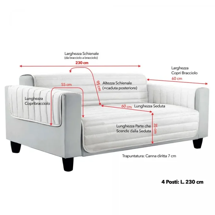 Copridivano Trapuntato Double Face in Microfibra Tortora e Grigio Chiaro - immagine 3
