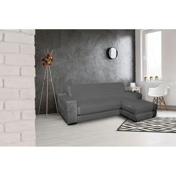 Copridivano Trapuntato in Microfibra con Penisola Destra Fumo - immagine 2