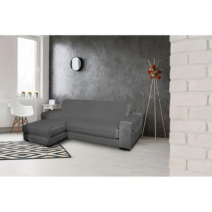 Copridivano Trapuntato in Microfibra con Penisola Sinistra Fumo - immagine 2