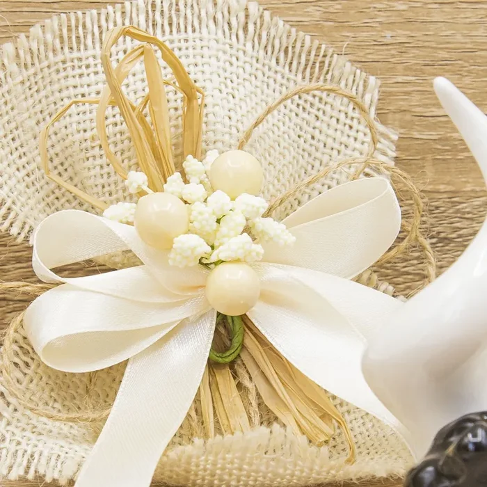 Corno Bianco Piccolo con Maschera Pulcinella Bella Napoli - immagine 3