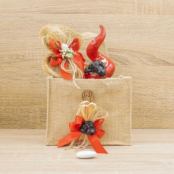 Corno Rosso con Maschera Pulcinella Bella Napoli Fornitura