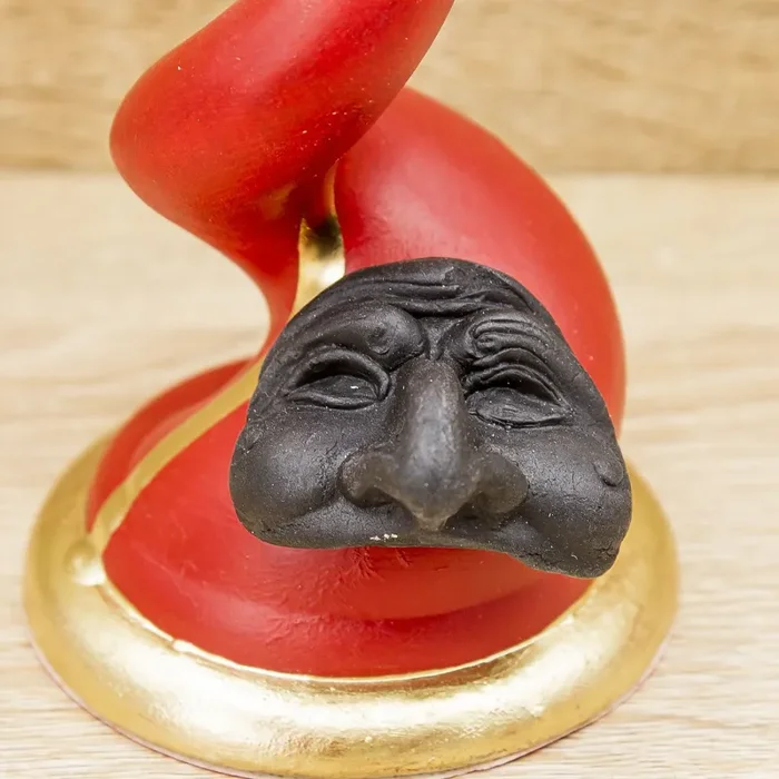 Corno Rosso e Oro con Maschera Pulcinella Bella Napoli - immagine 2