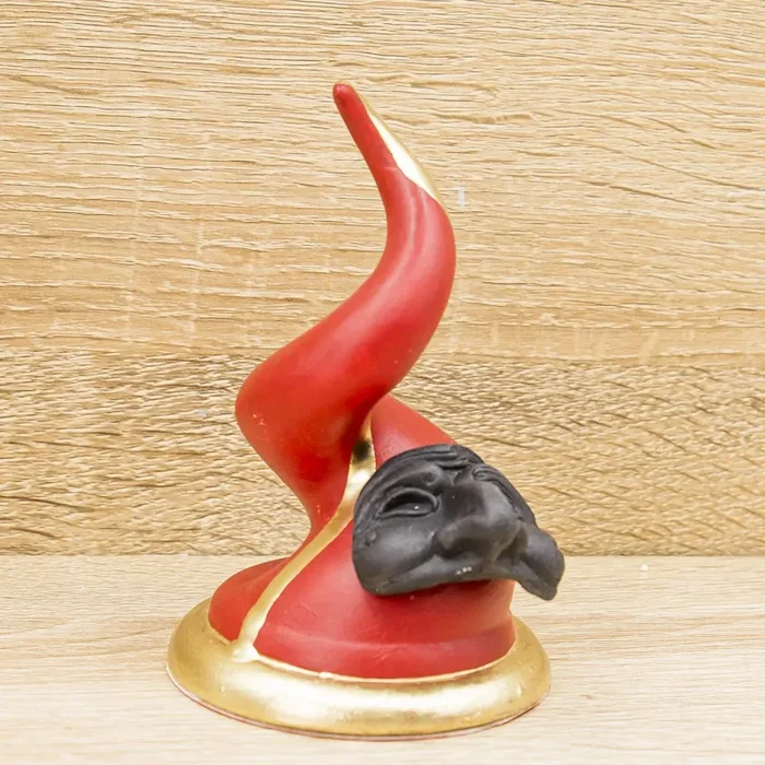 Corno Rosso e Oro con Maschera Pulcinella Bella Napoli - immagine 3