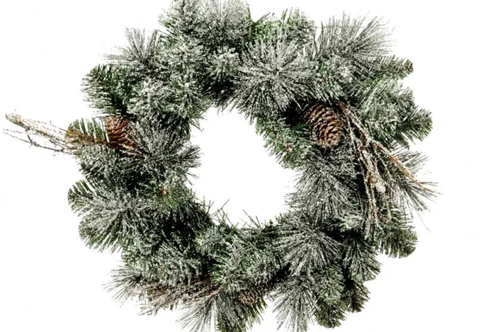 Corona con Neve 88 Tips Ø50 cm Verde