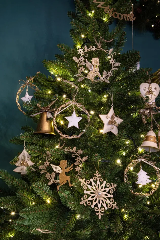 Coroncine 4 Pezzi con Angeli Ø16 cm Oro - immagine 2