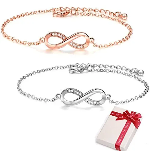 Crazy-M 2 Pezzi Coppia Braccialetti, bracciali Infinito Bracciale Donna…