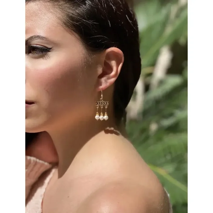 Crotalia Orecchini di Pompei a tre pendenti - immagine 2