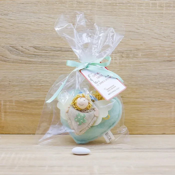 Cuore Verde Profumato, Angioletto e Sacchetto con Rose Beccalli for Life - immagine 2