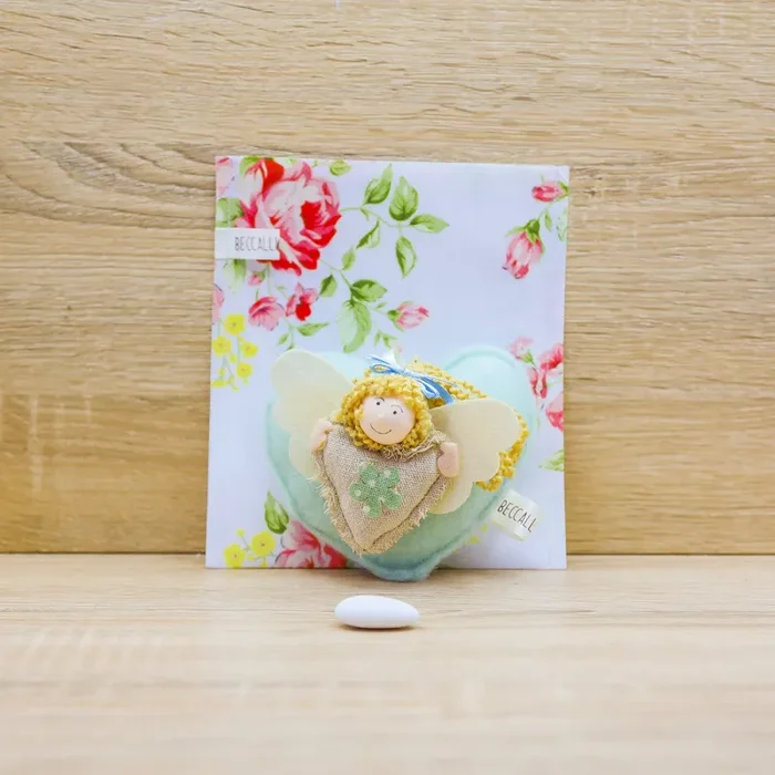 Cuore Verde Profumato, Angioletto e Sacchetto con Rose Beccalli for Life - immagine 3