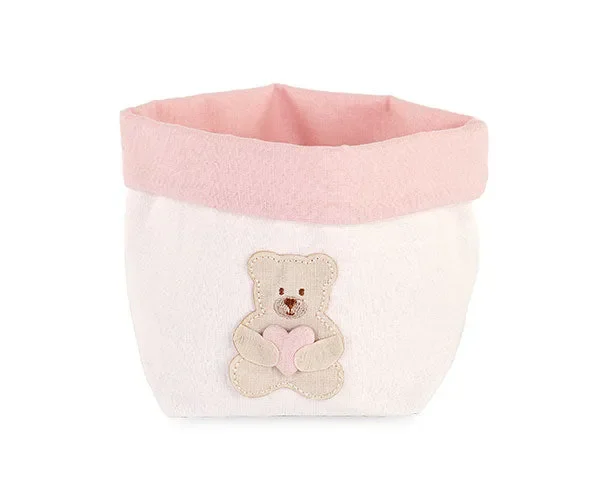 Cupido&Co. Cestino Orsetto Cuore Rosa D 100 Mm H 110 Mm