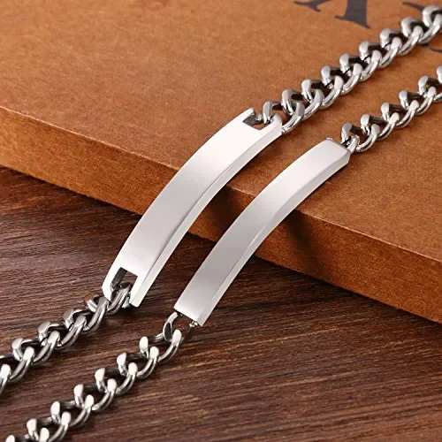 Cupimatch Coppia Lovers Braccialetto Bracciale Acciaio Inox Liscio Regalo… - immagine 3