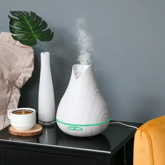 Diffusore di Aromi Oli Essenziali per Ambienti 300 ml Vaporizzatore 7 Luci Colorate Bianco Vendita calda - immagine 2