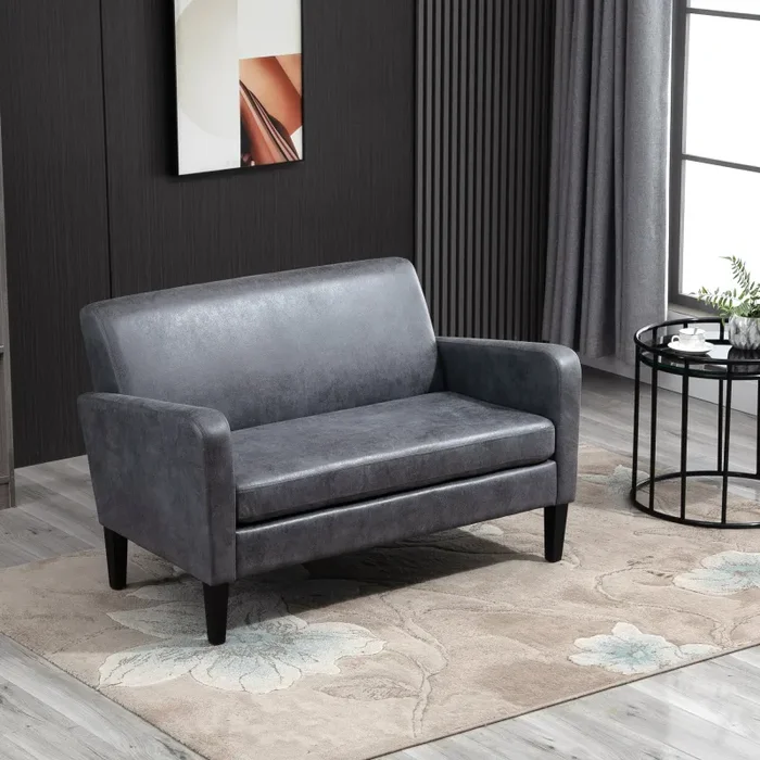 Divano 2 Posti 122x72x74 cm in Tessuto Grigio Online - immagine 2