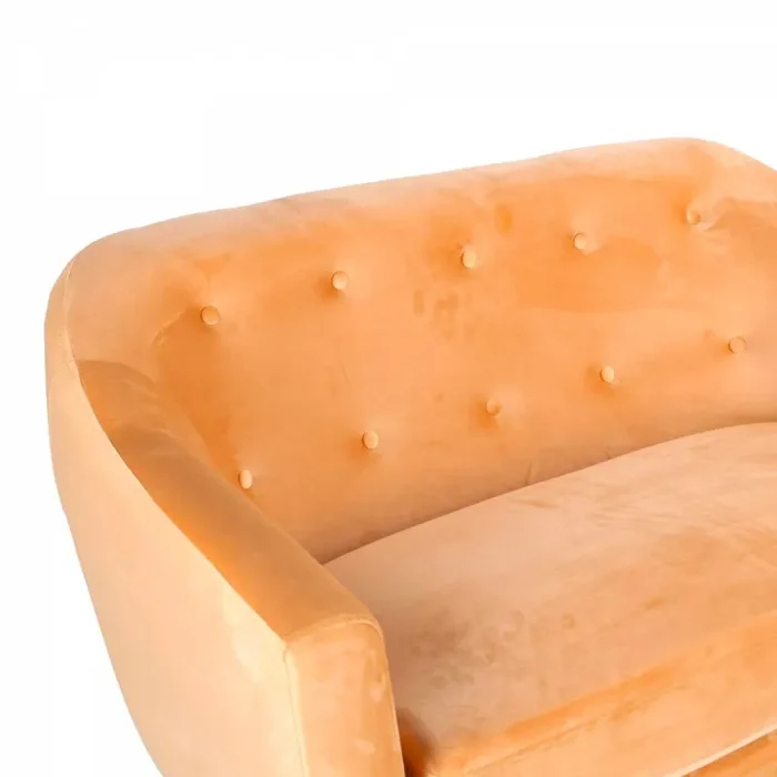 Divano 2 Posti 125x85x65 cm in Velluto Marte Caramello - immagine 3