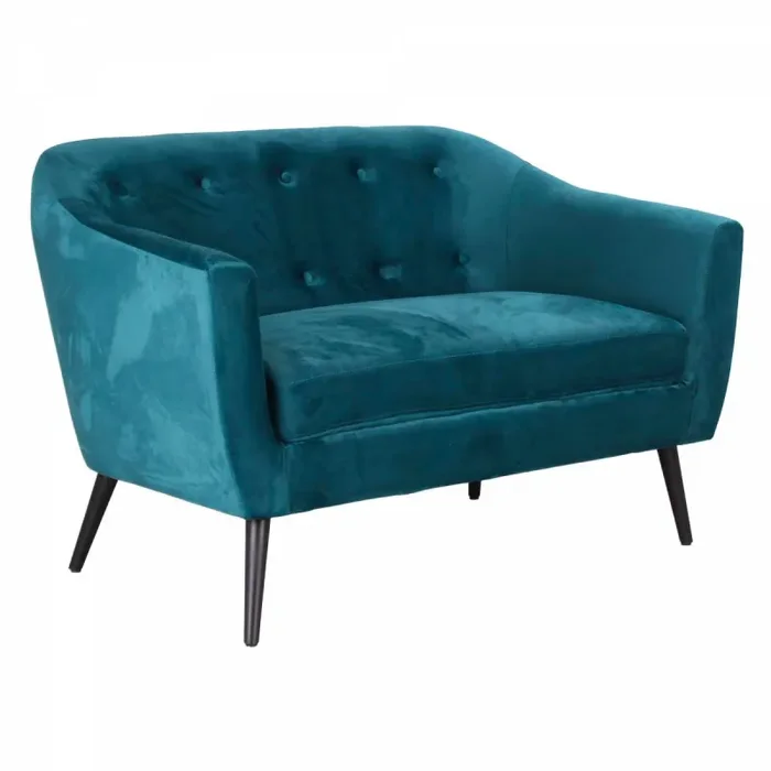 Divano 2 Posti 125x85x65 cm in Velluto Marte Ottanio - immagine 2