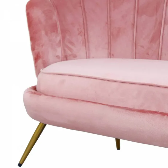 Divano 2 Posti 128×85 cm in Velluto Magenta - immagine 3