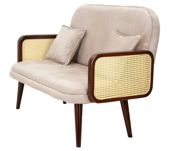 Divano 2 Posti 131x80x93 cm in Tessuto Imbottito Online ora - immagine 3