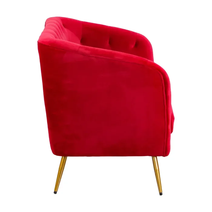 Divano 2 Posti 135×82 cm in Velluto Rubino - immagine 3