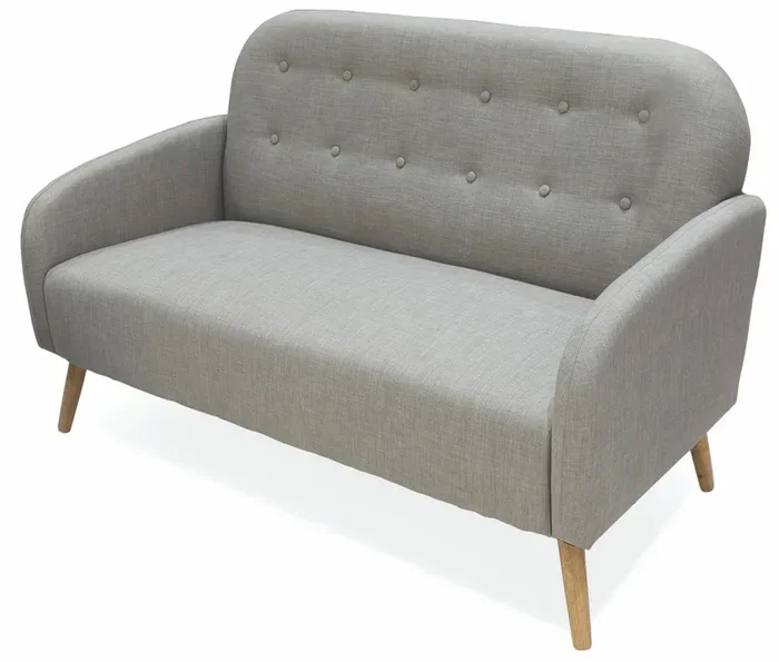 Divano 2 Posti 137x75x89 cm in Tessuto Soriani Grigio Chiaro