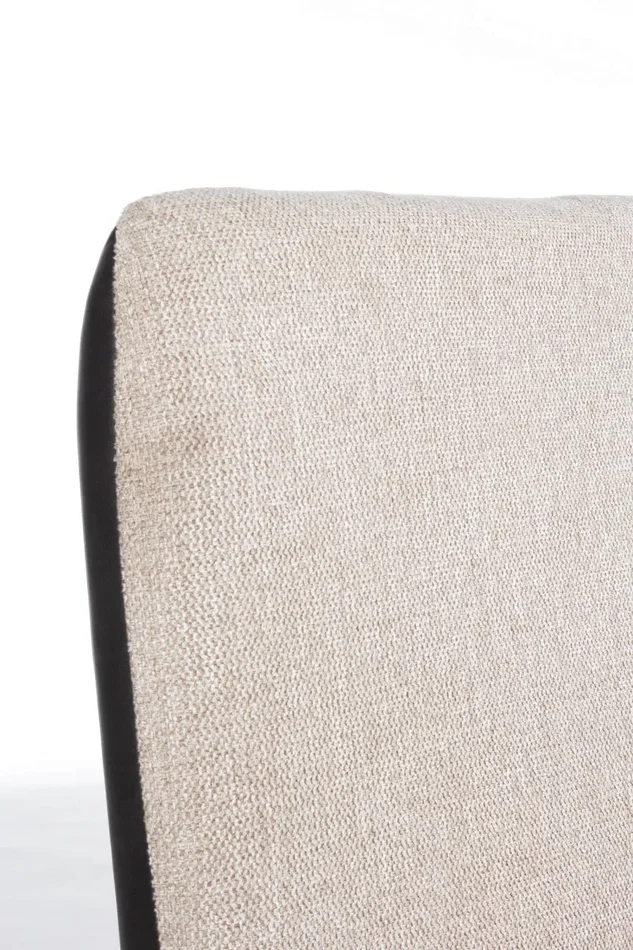 Divano 2 Posti 142x47x88 cm in Acciaio e Tessuto Louis Beige - immagine 2