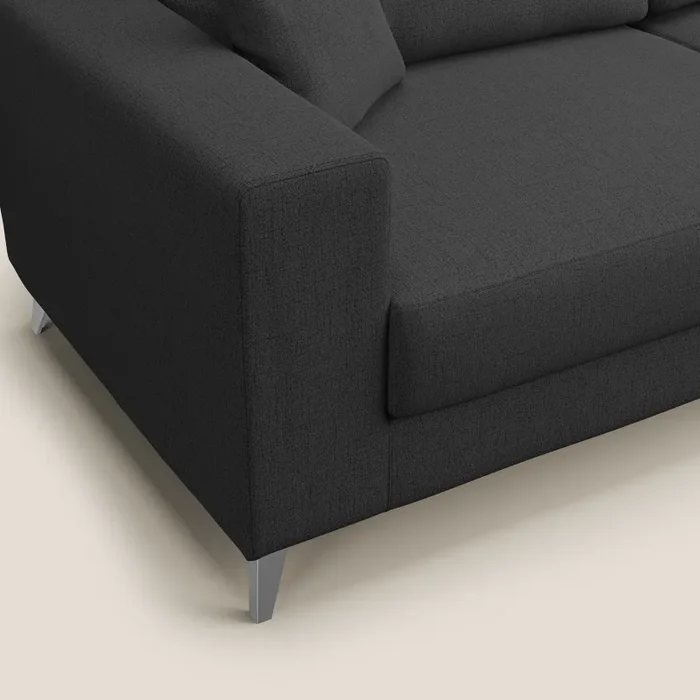 Divano 2 Posti 146x95x91 cm in Tessuto Antracite - immagine 3