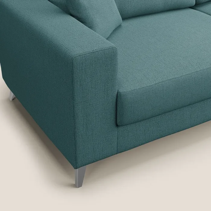 Divano 2 Posti 146x95x91 cm in Tessuto Azzurro - immagine 3