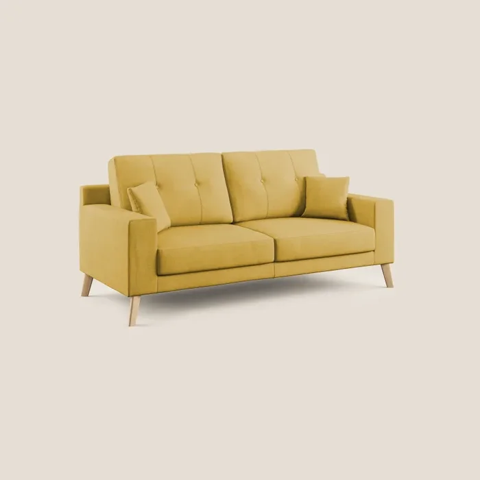 Divano 2 Posti 146x95x91 cm in Tessuto Giallo Fornitura