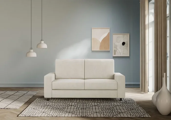 Divano 2 Posti 148x85x85 cm Sakar in Tessuto Latte - immagine 2