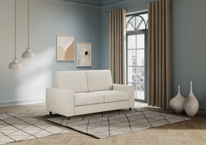 Divano 2 Posti 148x85x85 cm Sakar in Tessuto Latte - immagine 3