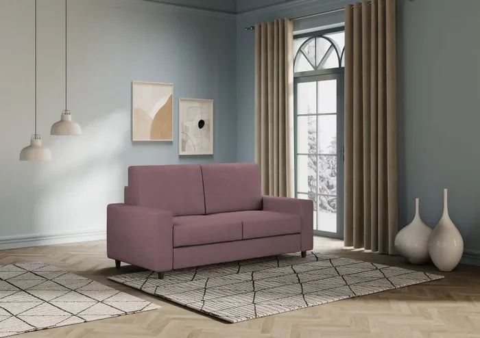 Divano 2 Posti 148x85x85 cm Sakar in Tessuto Prugna - immagine 3