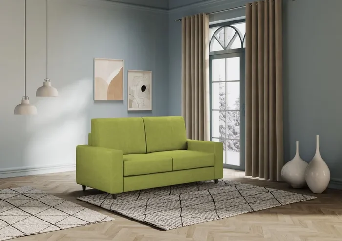 Divano 2 Posti 148x85x85 cm Sakar in Tessuto Verde - immagine 3