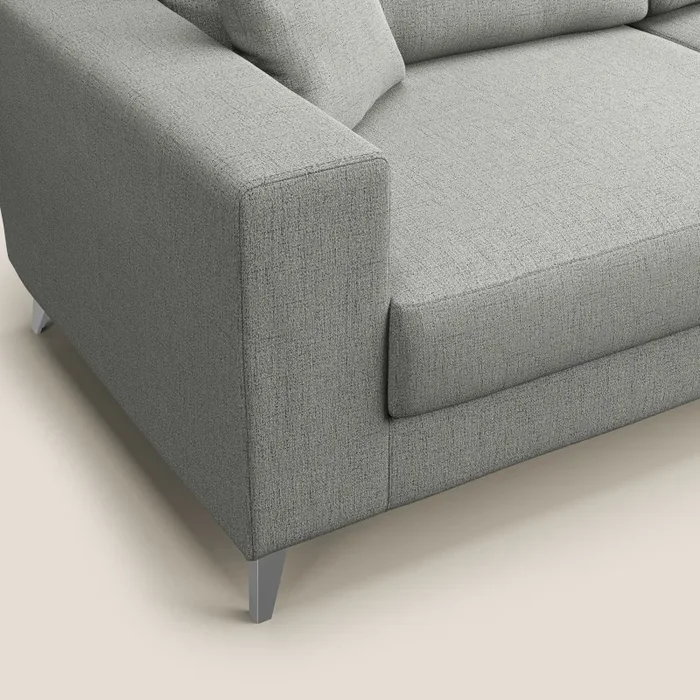 Divano 2 Posti 166x95x91 cm in Tessuto Grigio Chiaro - immagine 3