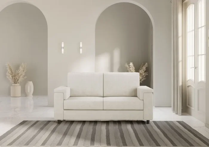 Divano 2 Posti 168x85x85 cm Marrak in Tessuto Latte - immagine 2