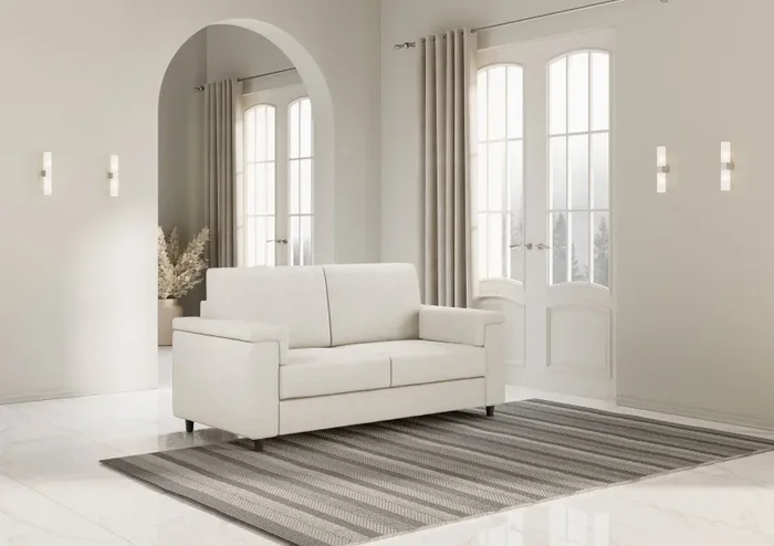 Divano 2 Posti 168x85x85 cm Marrak in Tessuto Latte - immagine 3