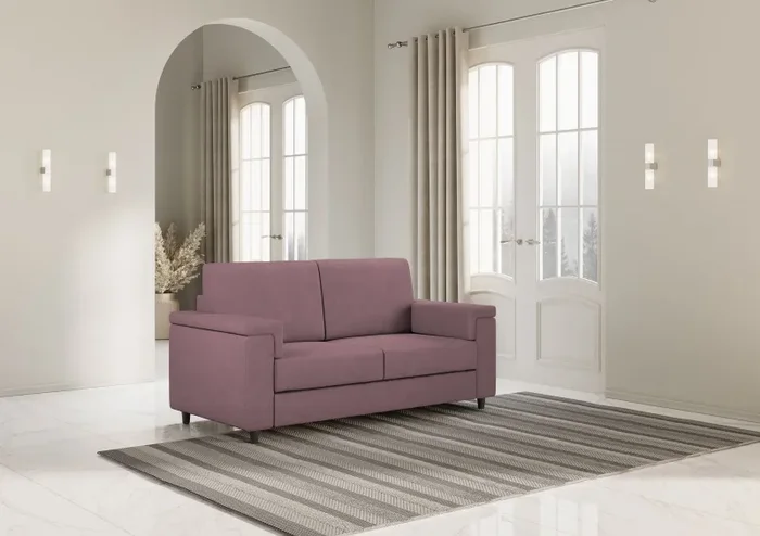 Divano 2 Posti 168x85x85 cm Marrak in Tessuto Prugna - immagine 3