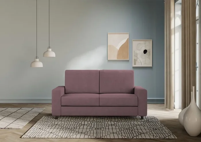 Divano 2 Posti 168x85x85 cm Sakar in Tessuto Prugna - immagine 2