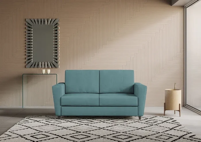 Divano 2 Posti 172x85x85 cm Yasel in Tessuto Petrolio - immagine 2