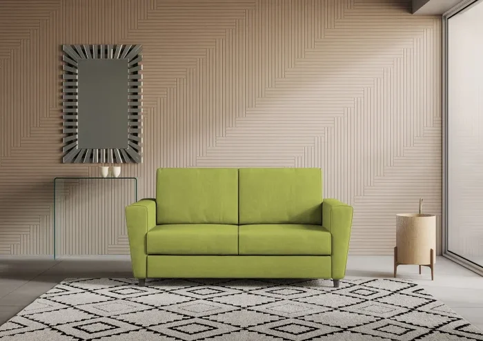 Divano 2 Posti 172x85x85 cm Yasel in Tessuto Verde - immagine 2