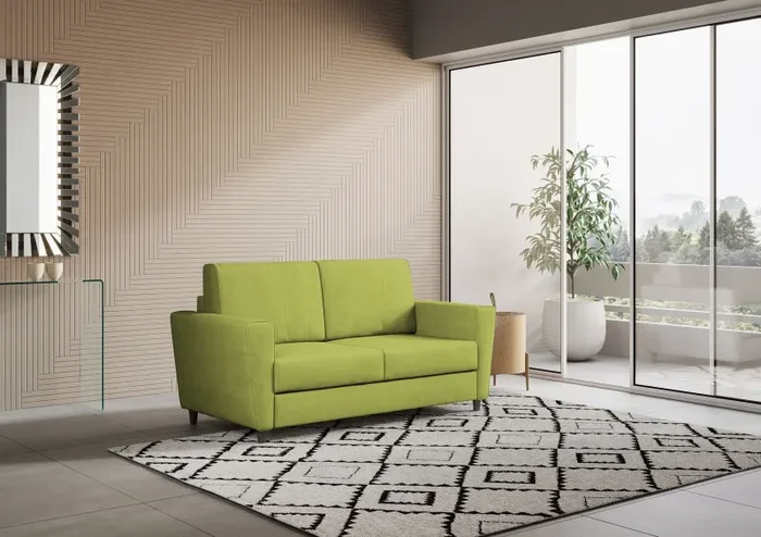 Divano 2 Posti 172x85x85 cm Yasel in Tessuto Verde - immagine 3